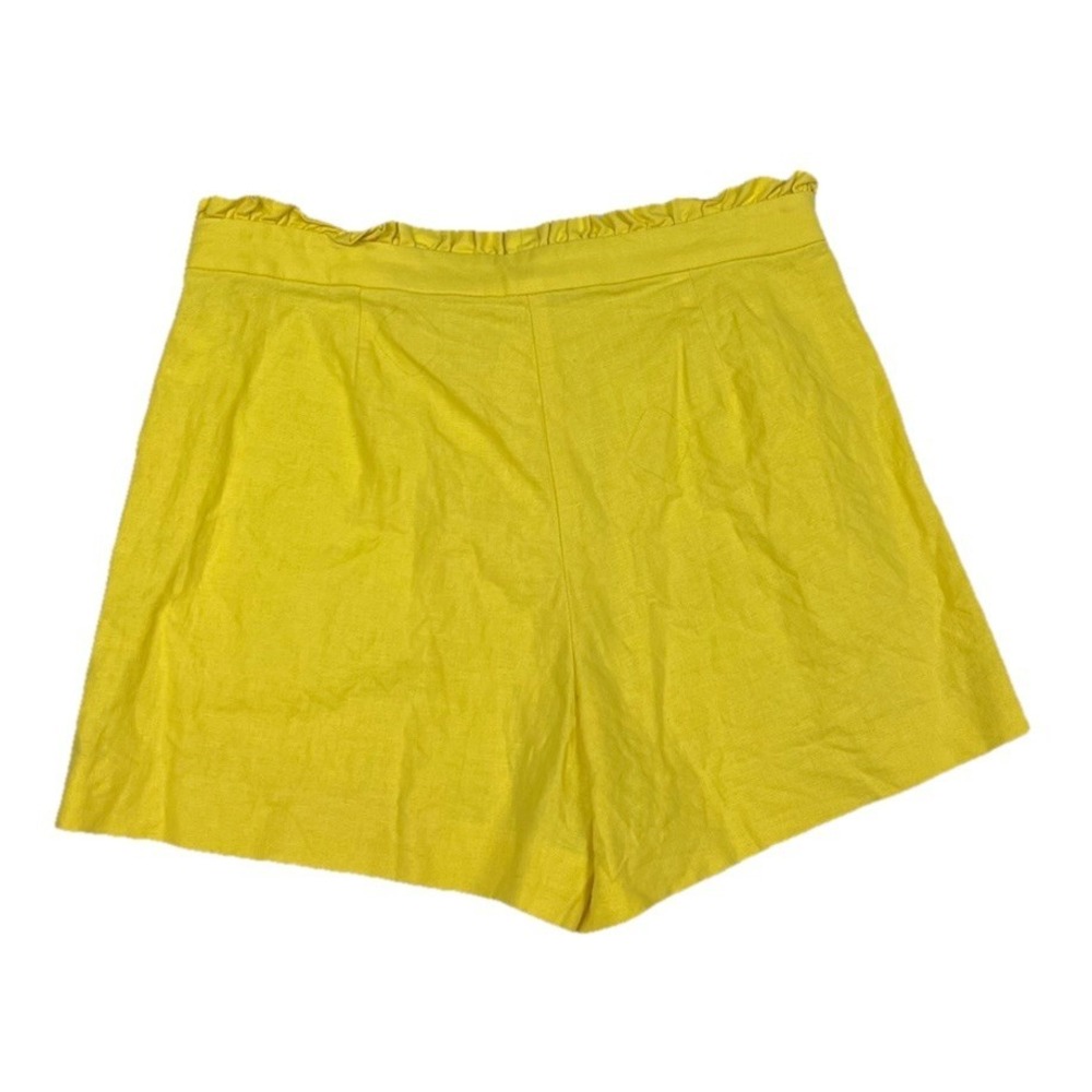 J.Crew Women 0 Yellow Cotton Blend‎ Preppy High-Rise Ruffle Trim Chino Shorts - Picture 7 of 9